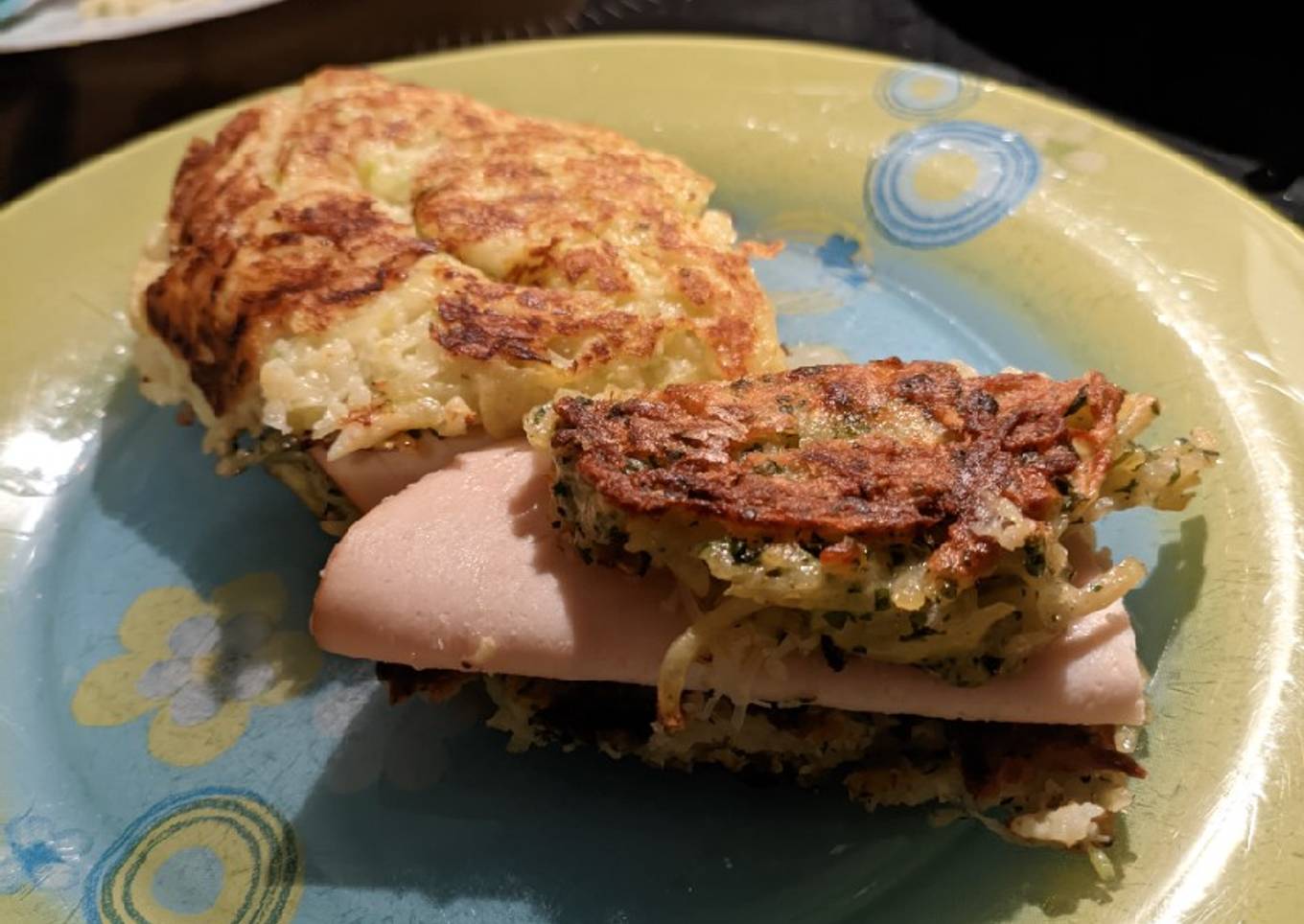 Hamburger de criques aux courgettes et aux pommes de terre