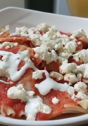 Una foto de Lasagna pezzi al pomodoro