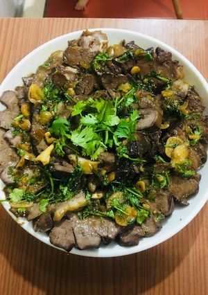Hình của món Tim heo nấu roti.