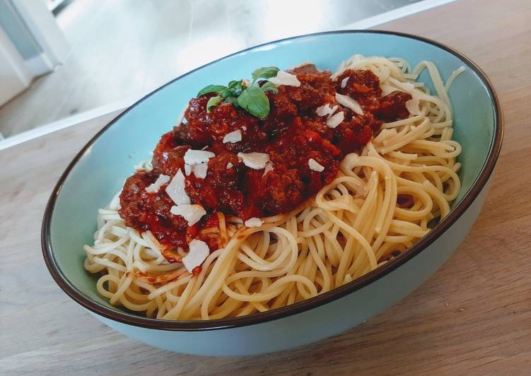 Recipe of Homemade Chipolata and meatball bolognese