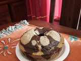Torta húmeda marmolada de banana al microondas.rapidísima !!!!