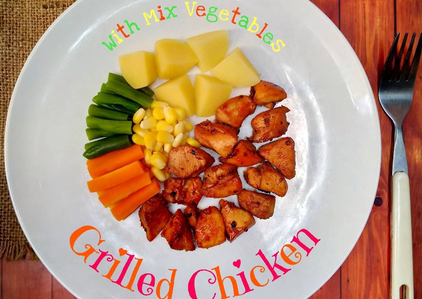 Ayam panggang & sayuran (menu diet)