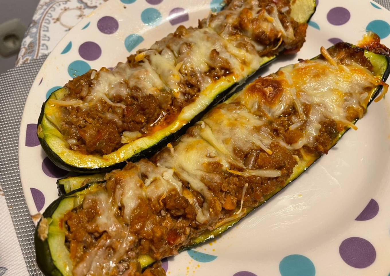 Calabacines rellenos de carne picada y verduras MC