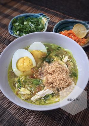 Foto resep Soto Ayam Lamongan plus Bubuk Koya