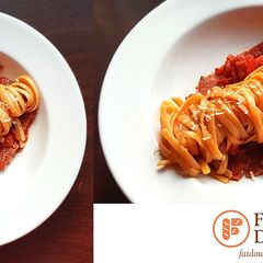 A picture of Linguine all'Amatriciana.