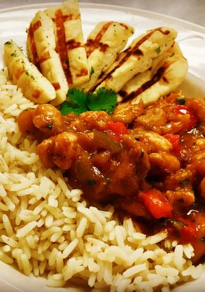 A picture of Chicken Chickpea Coconut Curry.