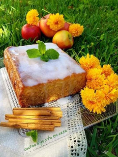Foto principal de 🍎Bizcocho de manzana con glaseado blanco🍎