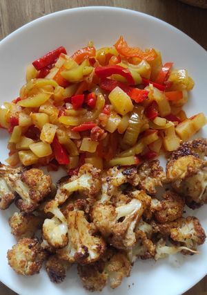Sült karfiol patizonos lecsóval recept fotója