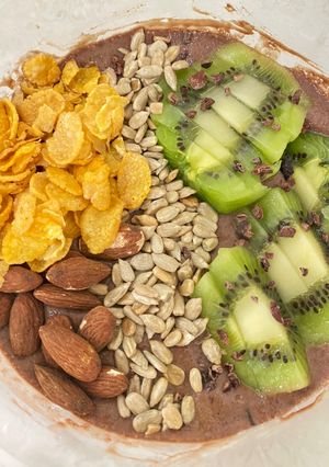 A picture of Chocolate chia protein pudding.