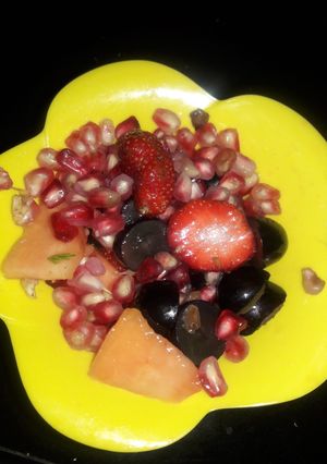 A picture of CHATPATa fruit salad.