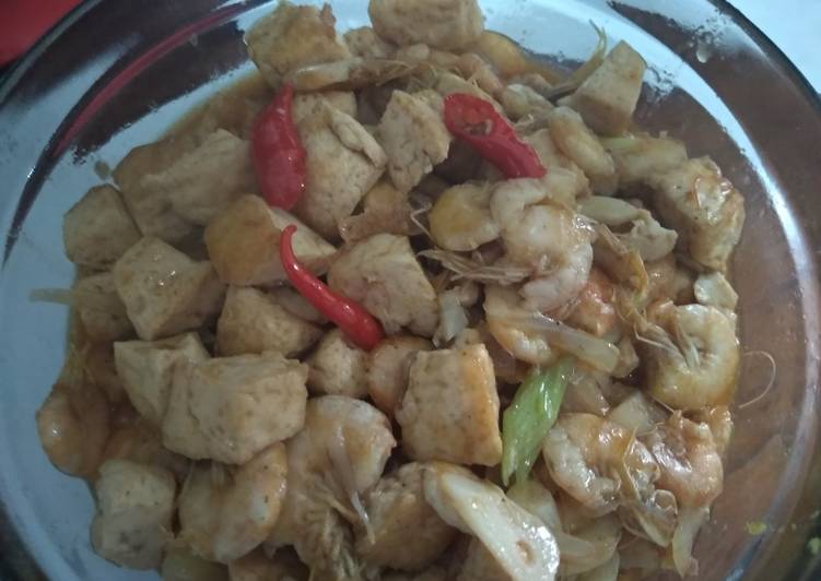 Udang tahu saus tiram
