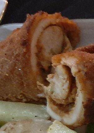 A picture of Stuffed cheesy chicken.