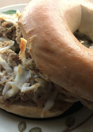 A picture of Hearty Healthy Onion & Tuna Melt Sandwiches.