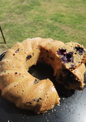 Una foto de Budín integral de arándanos
