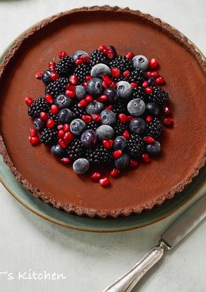 A picture of Easy! Non-Bake Dark Chocolate Tart.