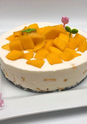 免烤玉文芒果優格乳酪蛋糕 的食譜成品照片