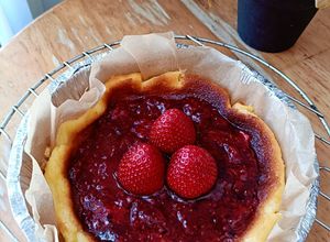 รูปของ มินิชีสเค้กสตอเบอรี่ mini strawberry cheesecake (หม้อทอดไร้น้ำมัน)