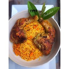A picture of Jollof carrot spaghetti.