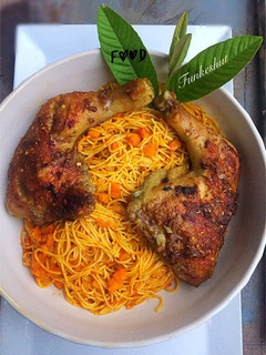 A picture of Jollof carrot spaghetti.