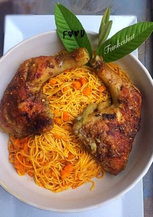 A picture of Jollof carrot spaghetti.