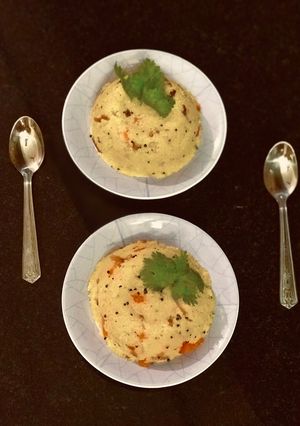 A picture of South Indian Style Rava Upma.