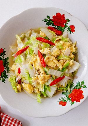 Foto resep Cah Sawi Putih Telur Orak Arik