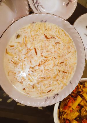 A picture of Zafrani Sheer khurma.