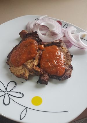 Foto principal de Chuletas asadas con salsa barbacoa