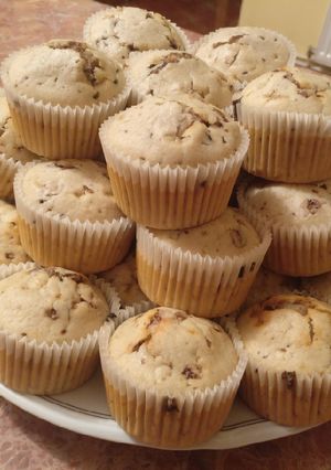 Vaníliás, csokis muffin recept fotója