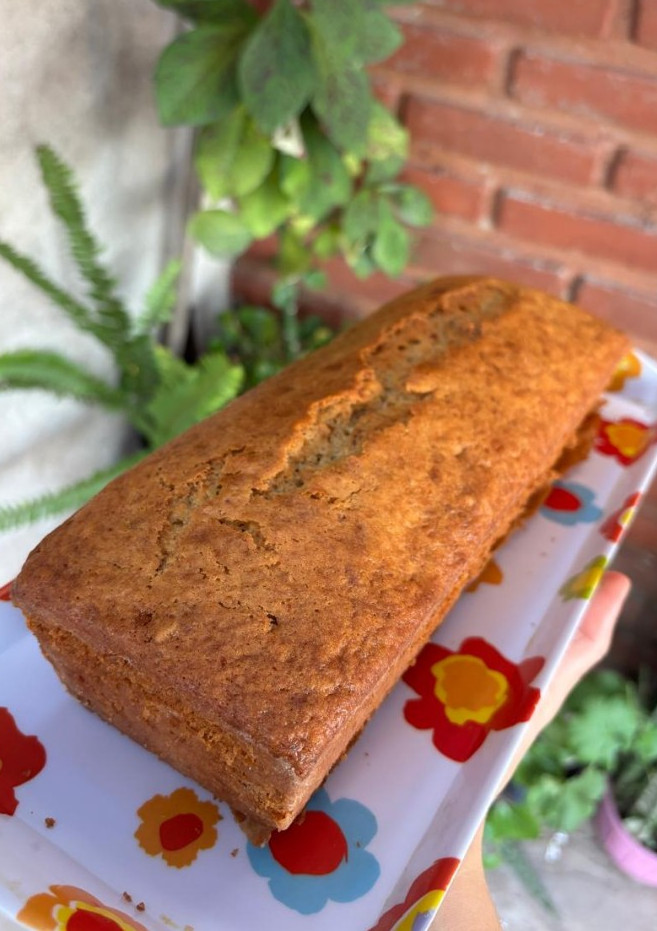 Una foto de Budín de banana delicioso