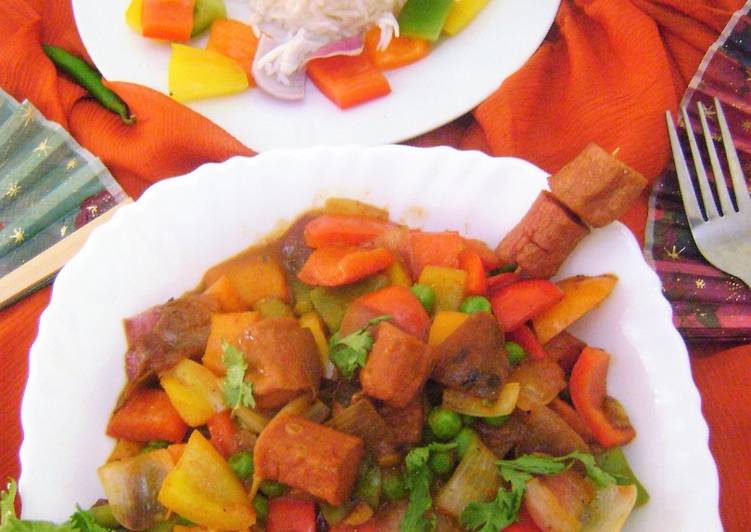 Sweet & Sour Sausages with Bell Peppers
