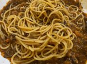 A picture of beef mushroom bolognese