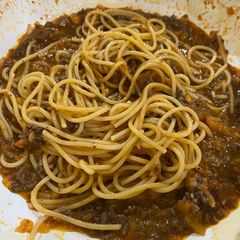 A picture of Spaghetti Bolognese with Homemade Sauce.