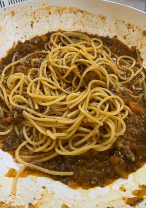 A picture of Spaghetti Bolognese with Homemade Sauce.