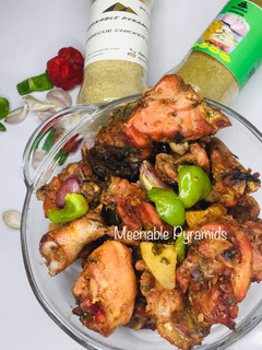 A picture of Grill chicken and potatoes with veggies.