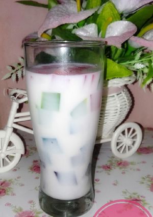 Foto resep Es Cincau pelangi (cemilan diet carbo)