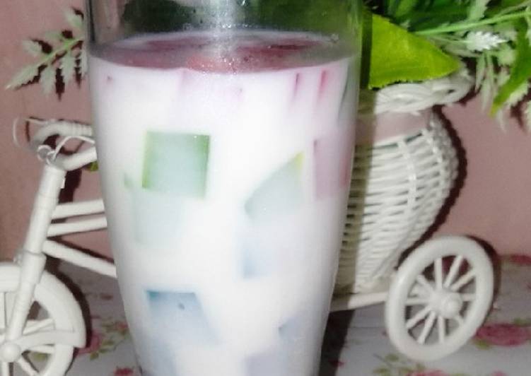 Resep Es Cincau pelangi (cemilan diet carbo), Enak