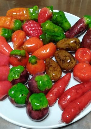 Foto resep 441.Buah Sayur Fantasi Thailand (Khanom Look Choup)