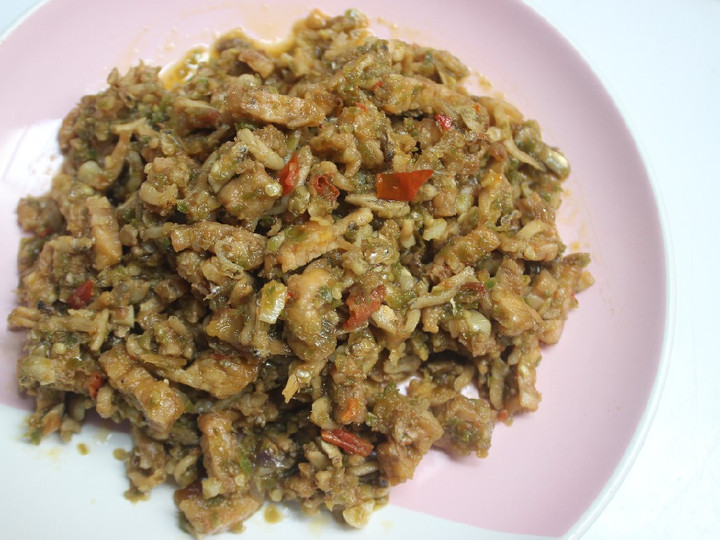 Resep: Sambel teri mix tempe cabe ijo Enak Terbaru