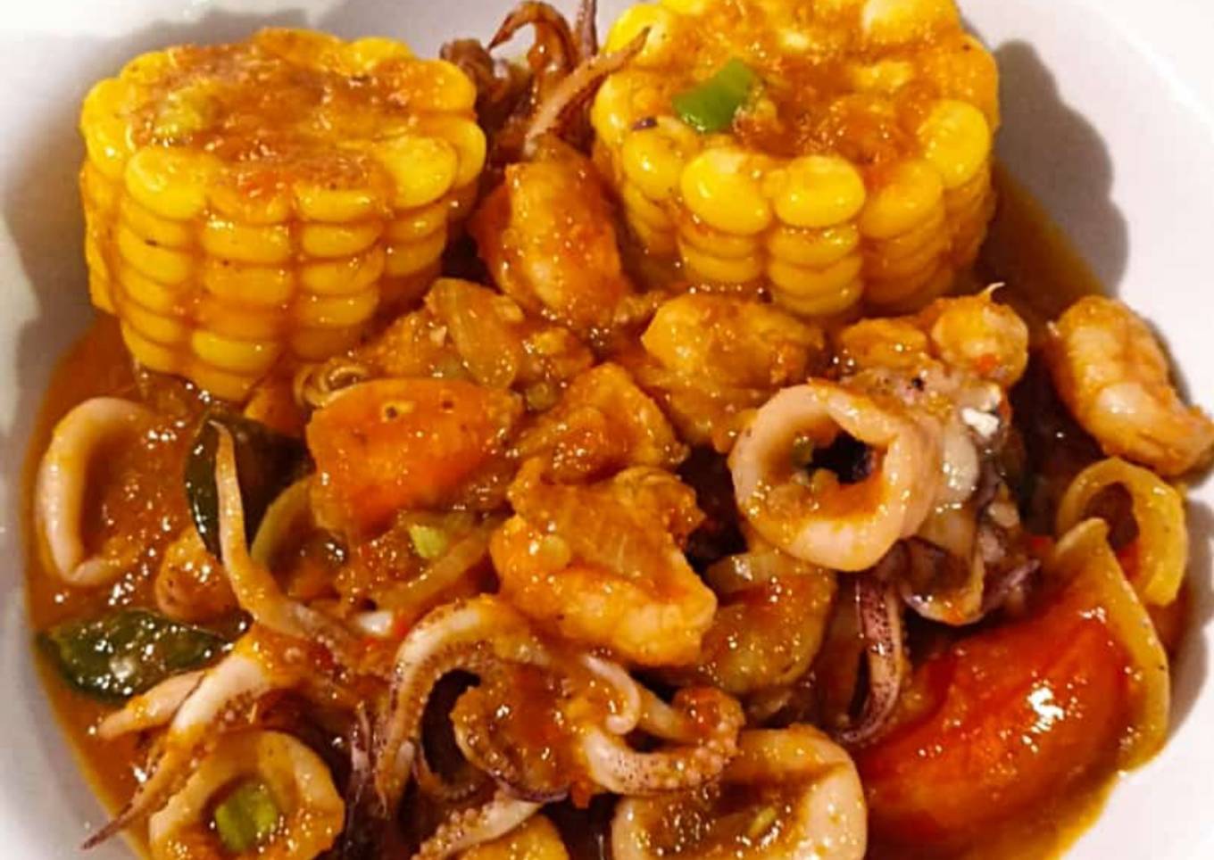 Cumi udang saos padang