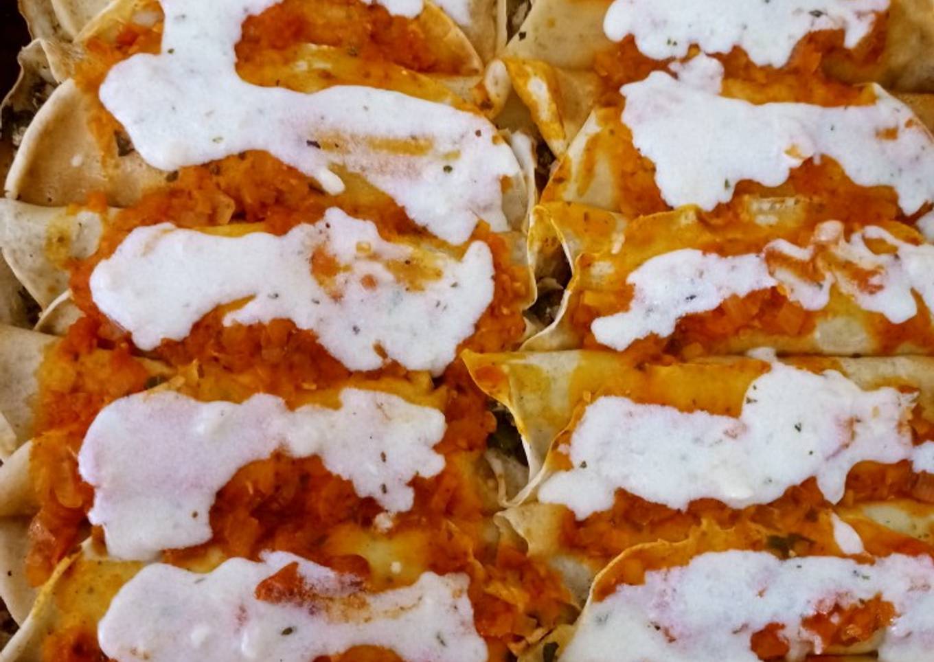 Canelones de acelga y pollo