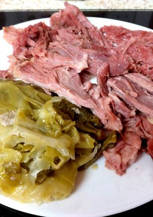 A picture of Ham on the Bone Boiled with Cabbage. 😙.