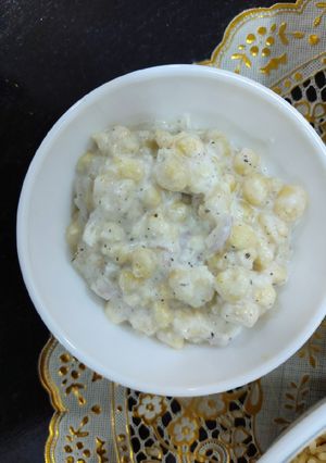 A picture of Boondi onion raita.