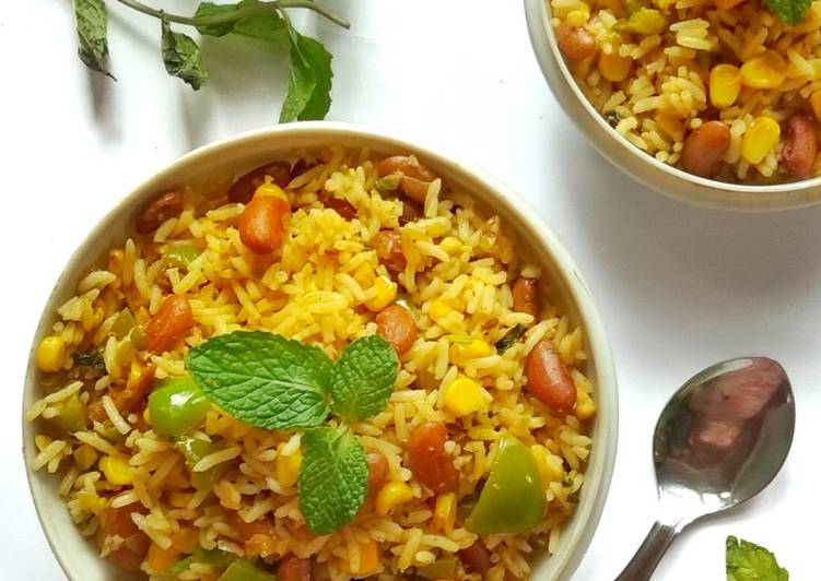 Easiest Way to Prepare Perfect Rajma and corn fried rice