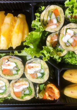 Hình của món Eat clean (kimbap khoai lang).