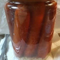 A picture of Quickled Garlicky Hotdogs.