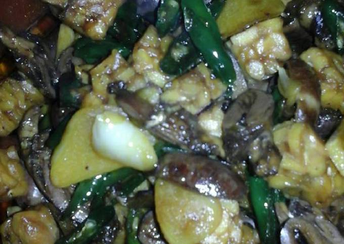 Standar Resep  membuat Oseng tempe cabe ijo+jantung ayam dijamin enak