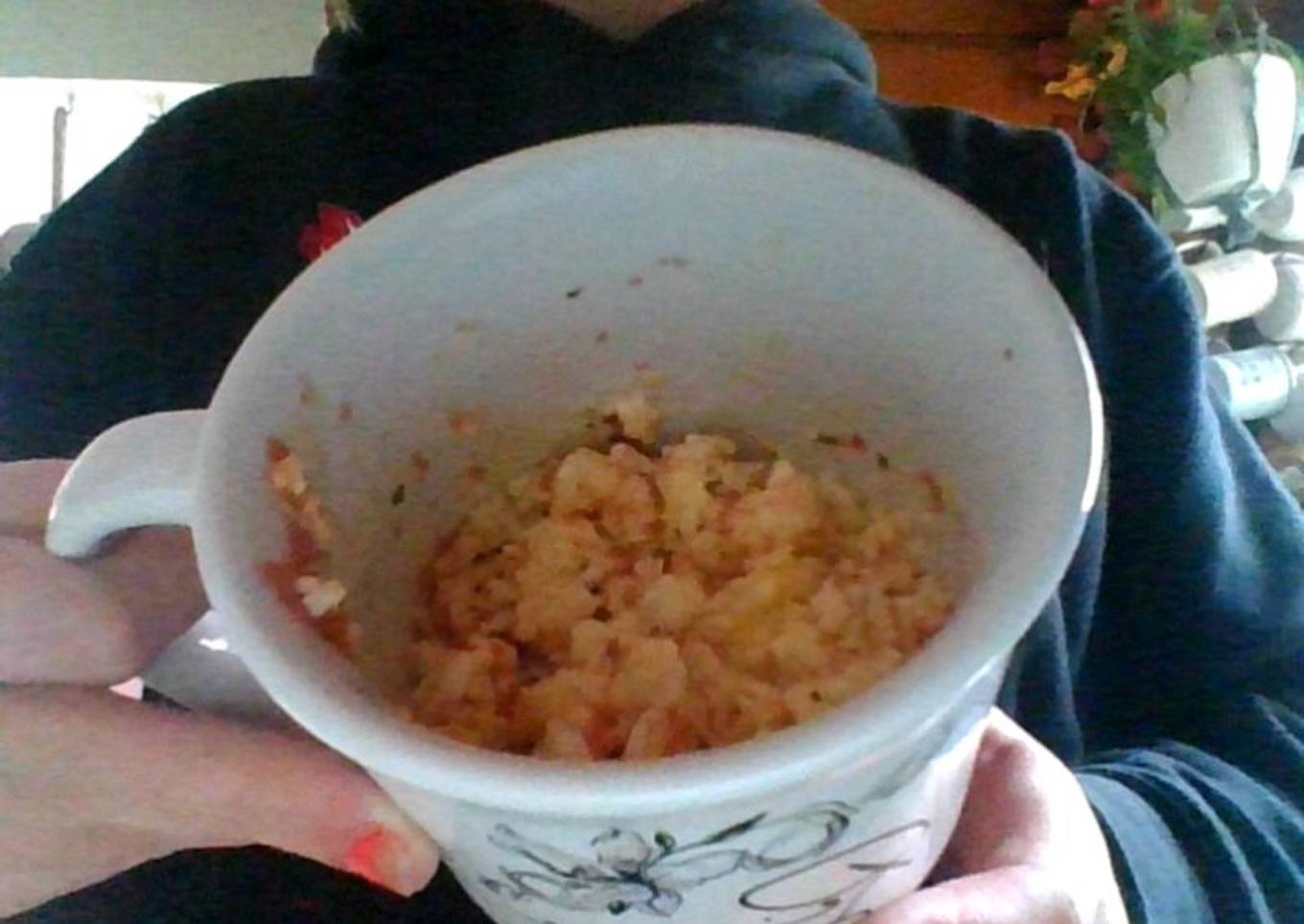 Scrambled eggs in a cup
