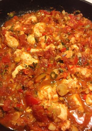 A picture of Ayam rica-rica (madonese spicy chicken).