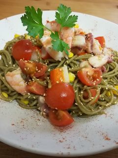 Una foto de Pasta fría de té verde